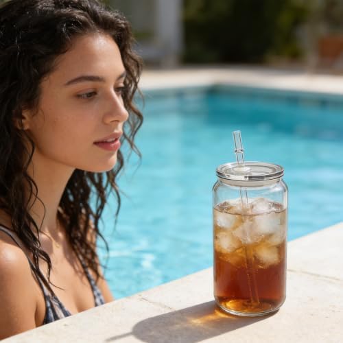 16oz Acrylic Tumblers Cups with Lids and Straws, 20 Pack Plastic Mason Jars Iced Coffee Drinking Glasses for Park Picnic, Poolside, Party Giveaways, Clear - Image 5