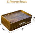 Acacia Wood Tea Bag Organizer with Drawer - Image 3