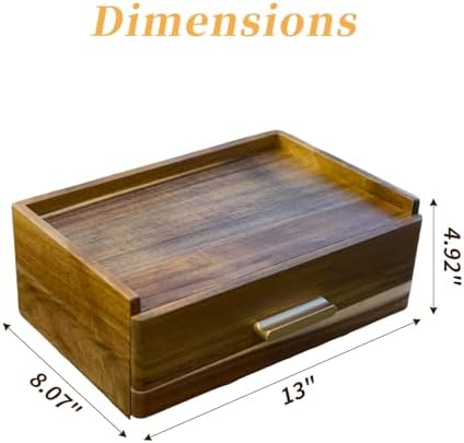 Acacia Wood Tea Bag Organizer with Drawer - Image 3