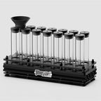 Single Dose Coffee Bean Storage Tubes, 14Pcs Coffee Bean Cellars, with One-Way Exhaust Valve, Capacity 20-22g, Metal Stand and Hopper, for Cafe(Black) by Unknown