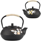 Cast Iron Teapot,SECHUDO Tea Kettle,Japanese Cast Iron Teapot with Stainless Steel Infuser for Stovetop Safe (Black and Colored, 800ML) - Image 7