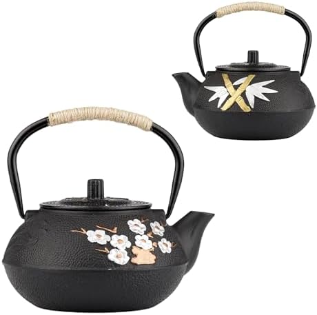 Cast Iron Teapot,SECHUDO Tea Kettle,Japanese Cast Iron Teapot with Stainless Steel Infuser for Stovetop Safe (Black and Colored, 800ML) - Image 7