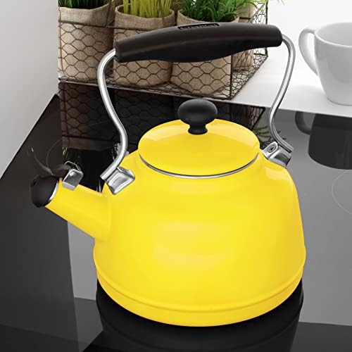 Chantal Tea Kettle, Vintage Series, Enamel on Steel, Whistling (Canary Yellow) - Image 2