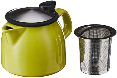 FORLIFE Bell Ceramic Teapot with Basket Infuser, 16-Ounce/470ml, Lime - Image 3