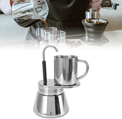 Single Spout Stovetop Moka Pot, 220ML Stainless Steel Stovetop Espresso Maker, Coffee Maker Appliances Tools for Home Outdoor Camping - Image 5