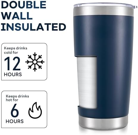 20 oz Tumbler with Lid Stainless Steel Insulated Tumblers Bulk Cups Mug - Image 3