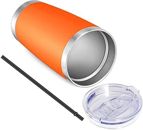 VEGOND 20oz Tumbler with Lid and Straw Stainless Steel Tumbler Cup Bulk Vacuum Insulated Double Wall Travel Coffee Mug Powder Coated Coffee Cup, Orange, 12 Pack - Image 6