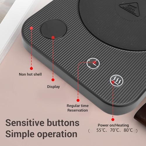 Electric Cup Warmer, Large Panel Auto Shutoff Mug Warmer for Desk (US Plug 110V) - Image 7