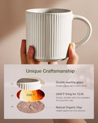 famiware Coffee Mug Set of 8, Star 12 oz Ceramic Mugs Cups Set with Handle - Image 6