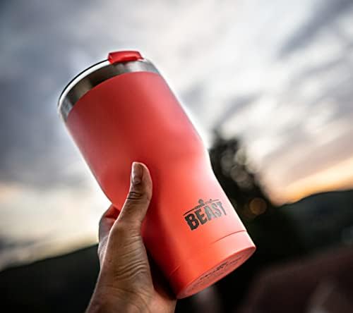 Beast 40 oz Tumbler Stainless Steel Vacuum Insulated Coffee Ice Cup Double Wall Travel Flask (Coral Pink) - Image 5