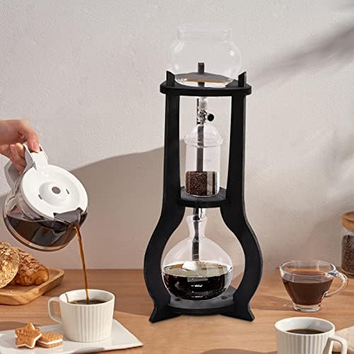 Iced Coffee Cold Brew Drip Tower, 600Ml Glass Cold Brew Coffee Makers 6-8 Cups Cold Extracted Coffee 2drops/S Brewing 3 to 5 Hours with Removable Shelf and Adjustable Drip Speed Valve (Grey) - Image 3