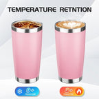 StarSpeed 6 Pack 20oz Stainless Steel Travel Coffee Tumbler,Light Pink - Image 3