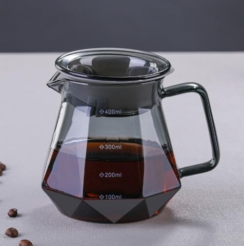 Glass Coffee Maker Carafe with V60 Dripper Server for Pour Over Coffee Brewing (600, Milliliters) by Buyohlic