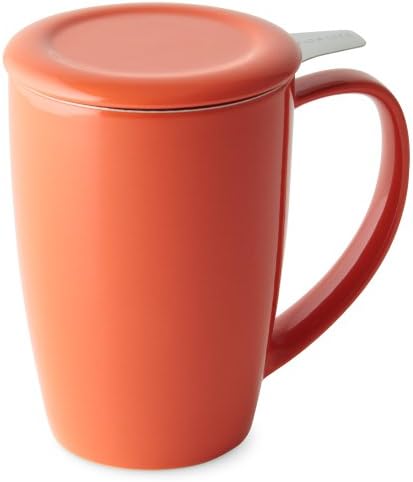 FORLIFE Curve Tall Tea Mug with Infuser and Lid 15 ounces, Carrot by Unknown