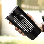 Military Gift Shop 20oz American Flag Tumbler, Insulated Steel USA Coffee Mug with Lid | Disabled Vet Owned Business | Flag 20 oz - Image 2