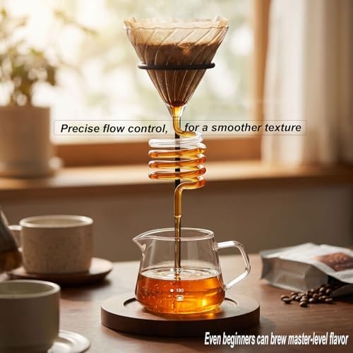 Glass Pour Over Coffee Dripper with Spiral Inner Design, V60 - Image 3