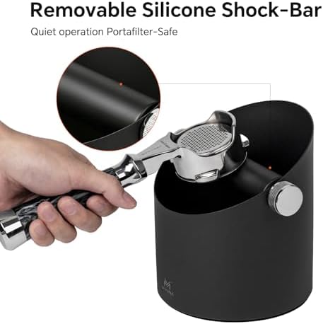 Knock Box Espresso Accessory, Compact Size & Anti-Splash Steel, Black - Image 3
