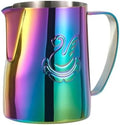 Elegant Stainless Steel Frothing Cup Coffee Pitcher Milk Cream Espresso Latte Art Jug for Barista Coffee Bar(400ml,Colorful 1) by Unknown