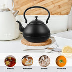 Luxshiny Vintage Tea Kettle Stainless Steel Water Kettle with Ergonomic Handle for Stovetop Use Kitchen Tea Pot for Boiling Water Oatmeal and Instant Soup 7.87 X 7.08 X 7.08 in - Image 7