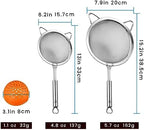 Gourmet Easy Stainless Steel Fine Mesh Strainer Combo, Spill-proof Design - Image 6