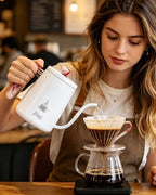 Bincoo Art Pour-Over Coffee Kettle, 600ml (20oz) Gooseneck Kettle with Long Fine Spout – Stainless Steel Drip Kettle for Home Office Camping, Hot Water Dispenser Only (Not for Stovetop) (Wood Grain) - Image 5