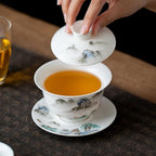 Gaiwan Tea Set Gongfu Tea Cup Chinese Landscape Ceramic Tea Set - Image 3