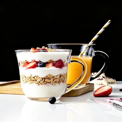 Large Coffee Mugs Set of 6 - Clear Soup Bowls with Handle 17 Oz - Image 5