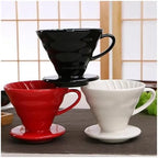 Coffee Filter Cup Holder Reusable Portafilter Dripper Funnel Ceramic Accesorios Cafe Coffeeware(Black) - Image 3