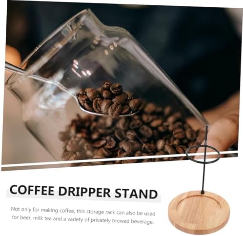 Coffee Dripper Stand Stable Wooden Base Stainless Steel Holder for Pour-over Coffee for Home Brewing - Image 3