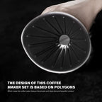 Pour Over Coffee Maker Set, Black Ceramic Coffee Dripper with V60 Paper filter, Black Ceramic Streamline Coffee Mug for Cafe Home Restaurant 6291-12201-03A - Image 6