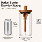 ANSQU 2 Pack Glass Jars with Spoons, 34oz Airtight Coffee Bean Containers - Image 3