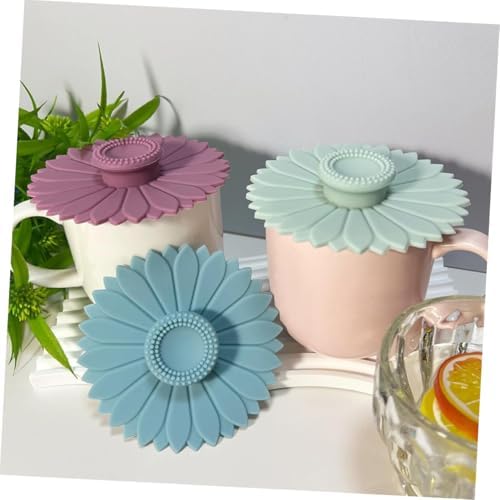 Hemobllo 12pcs Sunflower Silicone Cup Lids Heat Resistant Mugs Lids for Coffee Glass and Ceramic Cups Reusable Silicone Covers - Image 6