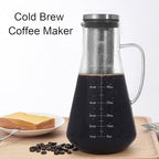 Yosoo Health Gear Cold Brew Iced Coffee Maker Airtight Coffee Pitcher with Scale, 1.6L Iced Tea Maker with Spout, Stainless Steel Filter Temperature Proof Ergonomic Handle Iced Coffee Maker - Image 4