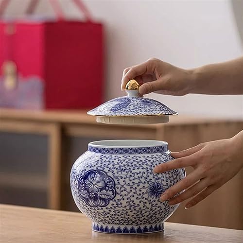 Tea Tin Vintage Celadon Loose Leaf Tea Canister Sealed Ceramic Household Storage Jar Multifunctional Decoration Porcelain Tea Storage - Image 3
