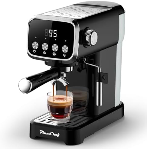 Professional Compact Expresso Coffee Machines for home,20 Bar Espresso Maker W/Milk Frother Steam Wand,Visible Pressure Gauge&Detachable Water Tank for Cappuccino Latte&Cold Brew (43, Fluid Ounces) by Unknown