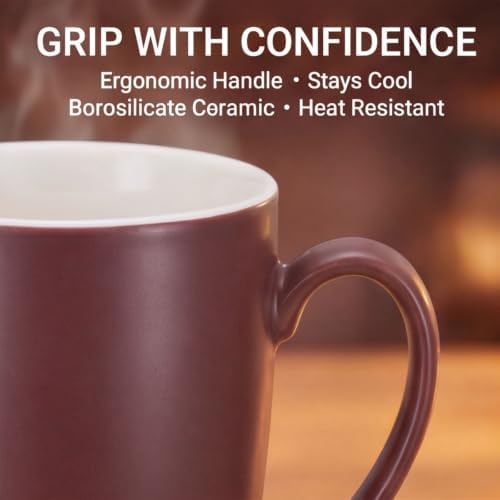 PATIKIL 450 Ml/15 oz Ceramic Tea Infuser Mug with Lid and Stainless Steel Filter | Microwave & Dishwasher Safe Loose Leaf Tea Cup for Office Home Gift, Brownish-red - Image 4