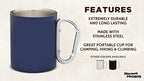 DISCOUNT PROMOS Stainless Steel Mugs with Carabiner Handle 10 oz. Set of 10, Bulk Pack - Perfect for Coffee, Soda, Other Hot & Cold Beverages - Navy Blue - Image 2