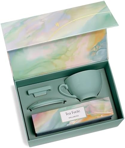 Tea Forte Café Cup Tea Gift Set, Wellbeing, 10 Pyramid Infusers - Image 4