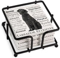 CafePress Black Lab Traits Tumbled Stone - Set of 4 Coasters Set of 4 w/holder by CafePress