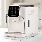 Zulay Kitchen Magia Clasica Automatic Espresso Machine with Built-In Grinder, Touch Panel Coffee Maker, Steam Wand Milk Frother, Adjustable Strength, Self-Cleaning, Cream & Silver (13" x 17.7" x 9.4") - Image 2