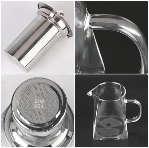 Tea Infuser Heat Resistant Clear Kettle Household Teaware With Stainless Steel(950ML) - Image 3
