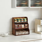 TIOPGHAD 3-Layer Stackable Bamboo Tea Bag Organizer Storage Holder, Brown - Image 4