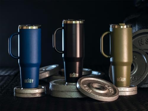 Beast 42 oz Tumbler with Handle Stainless Steel Vacuum Insulated Coffee Ice Cup Double Wall Travel Flask (Royal Blue) - Image 3