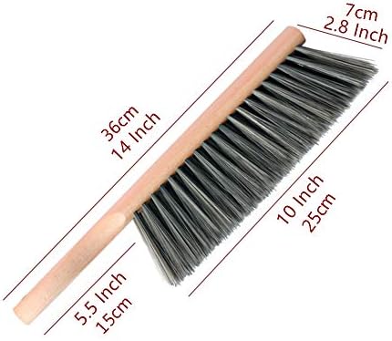 Soft Bench Brush Wooden Handle for Shop Counter Sofa 14" (2pcs Gray) - Image 3