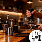7 Pcs 51 mm Espresso Accessories Kit, Calibrated Spring Loaded Coffee Tamper, Multi Needle Stainless WDT Tool, Milk Frothing Pitcher, Latte Art Stencils, Barista Tool Set - Image 5