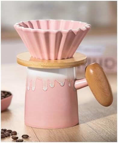 3pcs/set Pink Pour Over Coffee Set, Hand Brew Maker, Ceramic Pot Filter Dripper Accessories(1pc Coffee Filter) - Image 5