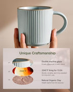 famiware Coffee Mug Set of 8, Star 12 oz Ceramic Mugs Cups Set with Handle - Image 5