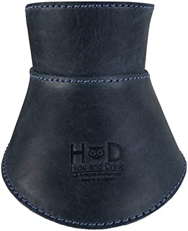 Hide & Drink, Pour Over Collar Compatible with Chemex 6-Cup Glass Handmade from Full Grain Leather - Slate Blue - Image 2