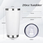 DIW 20oz Insulated Tumbler Bulk with Lid Travel Coffee Mug(White,4 Pack) - Image 2