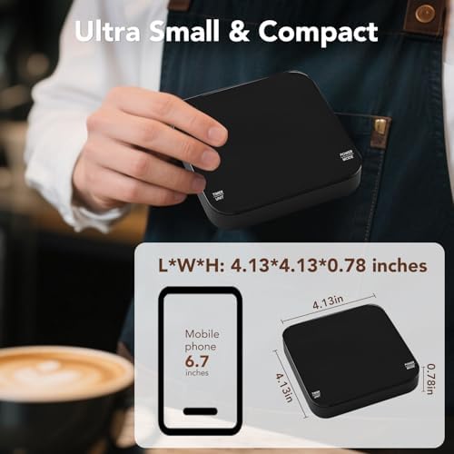 Coffee Scale with Timer, Rechargeable Mini Espresso Scale, 2kg/0.1g Accurate Food Scale for Pour-Over and Espresso Coffee, LCD Display, Portable Digital Kitchen Scale with Automatic Timing - Image 2